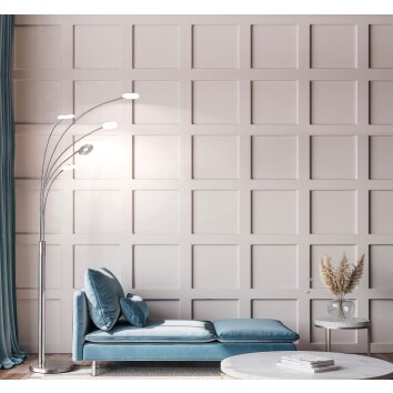 Honsel Lampor Dent Golvlampa, Läslampa, Båglampor LED Nickel matt, 5-ljuskällor