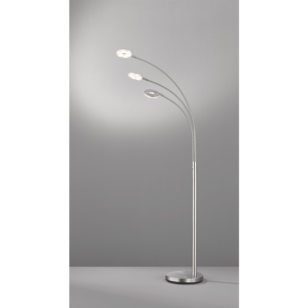 Honsel Lampor Dent Golvlampa, Läslampa LED Nickel matt, 3-ljuskällor main product photo