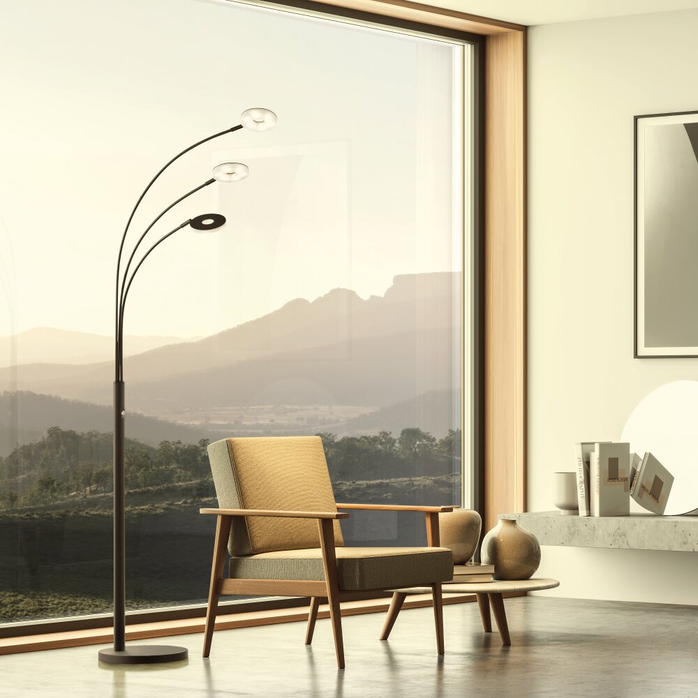 Honsel Lampor Dent Golvlampa, Läslampa LED Svart, 3-ljuskällor main product photo