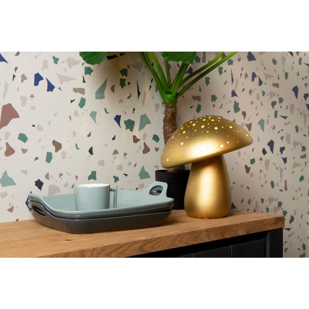 Lucide FUNGO Bordslampa Guld, Mässing, 1-ljuskällor main product photo
