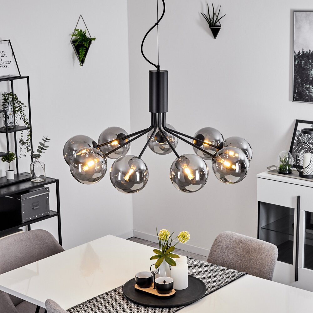 Remaisnil Pendellampa Svart, 9-ljuskällor main product photo