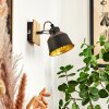 Safari Vägglampa, Väggspotlight Krom, Trä ljus, Svart, 1-ljuskällor
