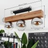 Vouhet Taklampa Brun, träoptik, Svart, 3-ljuskällor