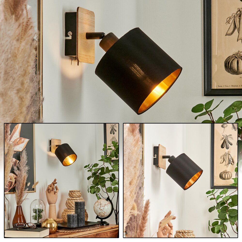 Alsen Vägglampa, Väggspotlight Trä ljus, Svart, 1-ljuskällor main product photo