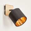 Alsen Vägglampa, Väggspotlight Trä ljus, Svart, 1-ljuskällor