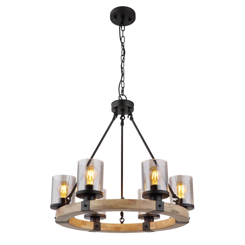 Globo LILA Pendellampa Brun, Svart, 6-ljuskällor main product photo