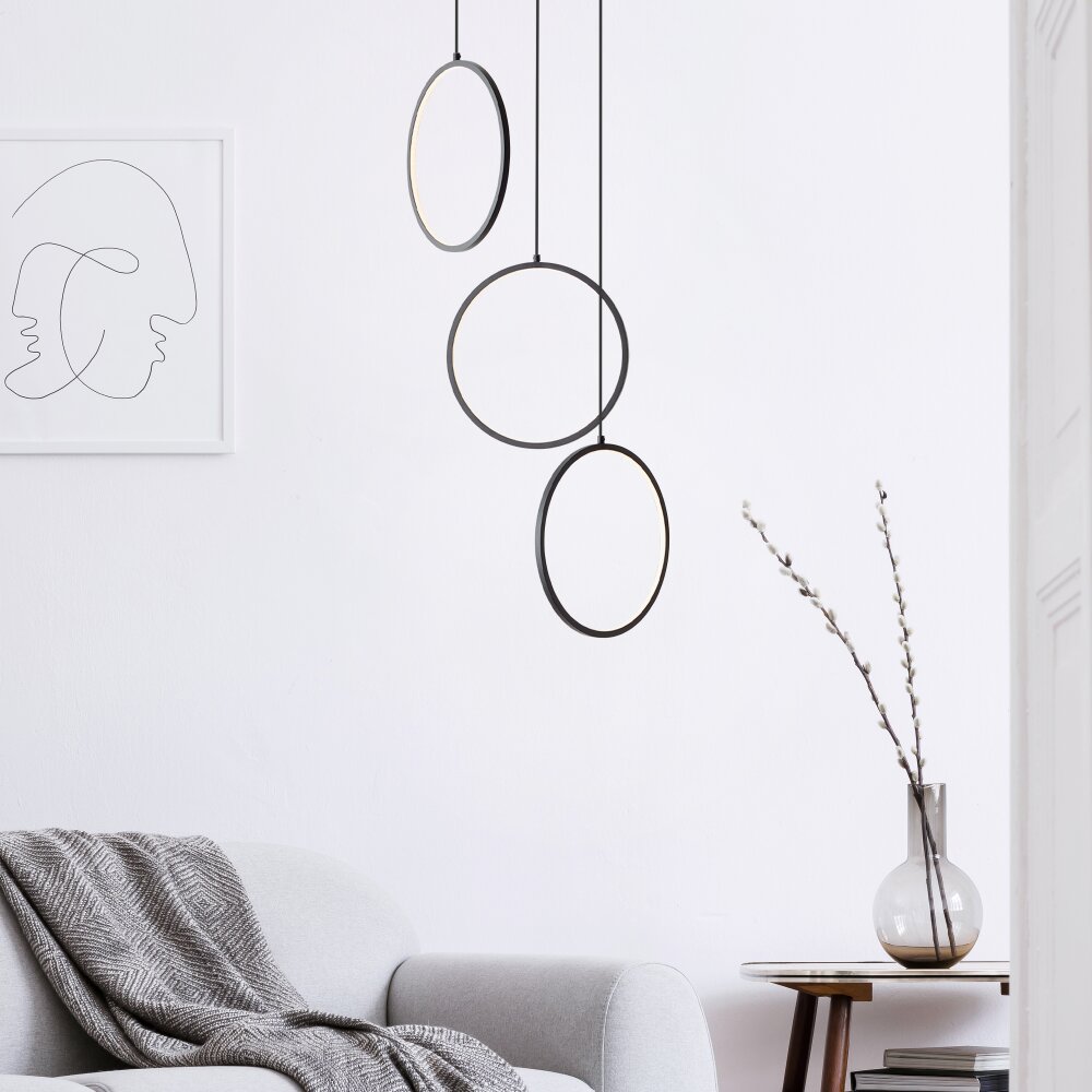 Brilliant Chaumont Pendelbelysning LED Svart, 3-ljuskällor main product photo