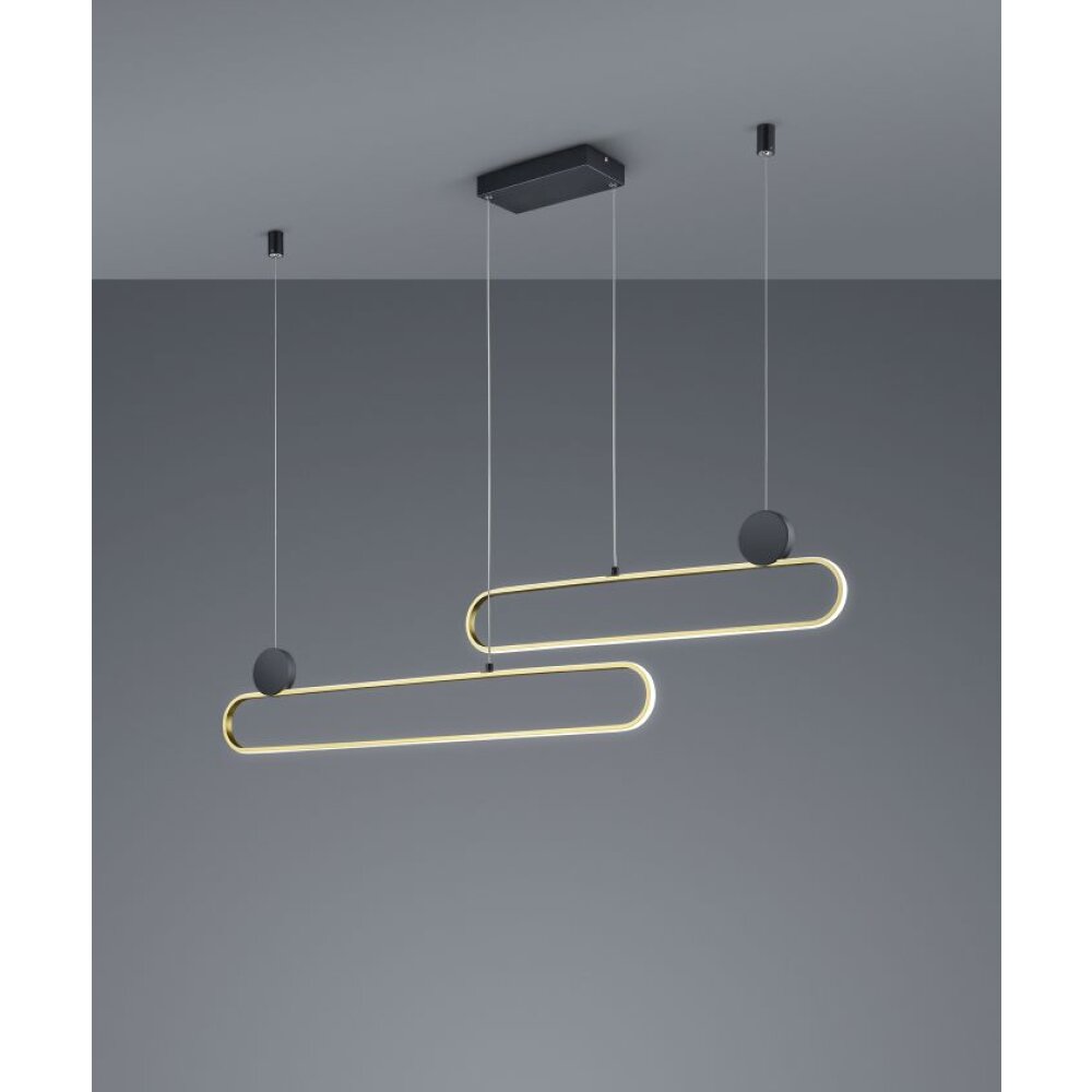Trio Lampor Grant Pendelbelysning LED Mässing, Svart, 1-ljuskällor main product photo