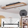 Longvic Taklampa, Panel LED Brun, träoptik, Svart, 1-ljuskällor