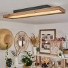Longvic Taklampa, Panel LED Brun, träoptik, Svart, 1-ljuskällor
