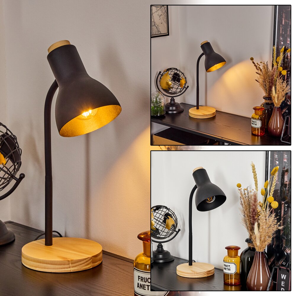 Kerzellec Bordslampa, Läslampa Trä ljus, Svart, 1-ljuskällor main product photo