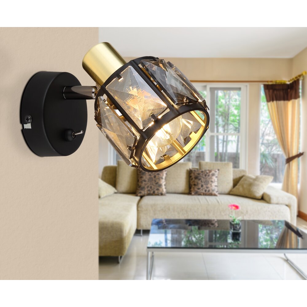 Globo INDIANA Vägglampa, Väggspotlight Svart, 1-ljuskällor main product photo