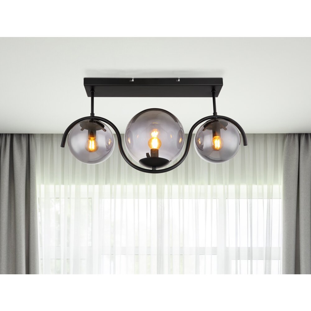 Globo PORRY Taklampa Svart, 3-ljuskällor main product photo