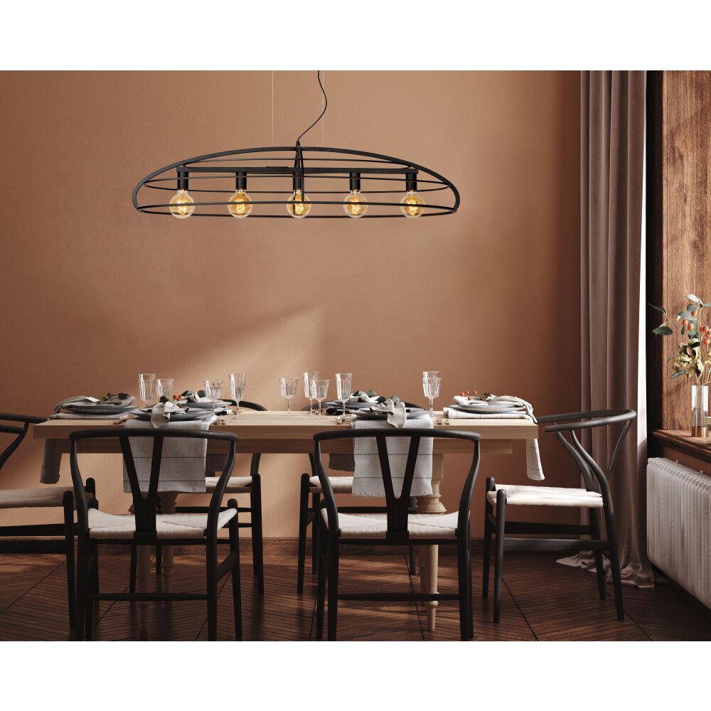 Lucide DIKRA Pendelbelysning Svart, 5-ljuskällor main product photo