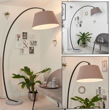 Sagu Golvlampa, Golvlampa, Båglampor Grått, Svart, 1-ljuskällor