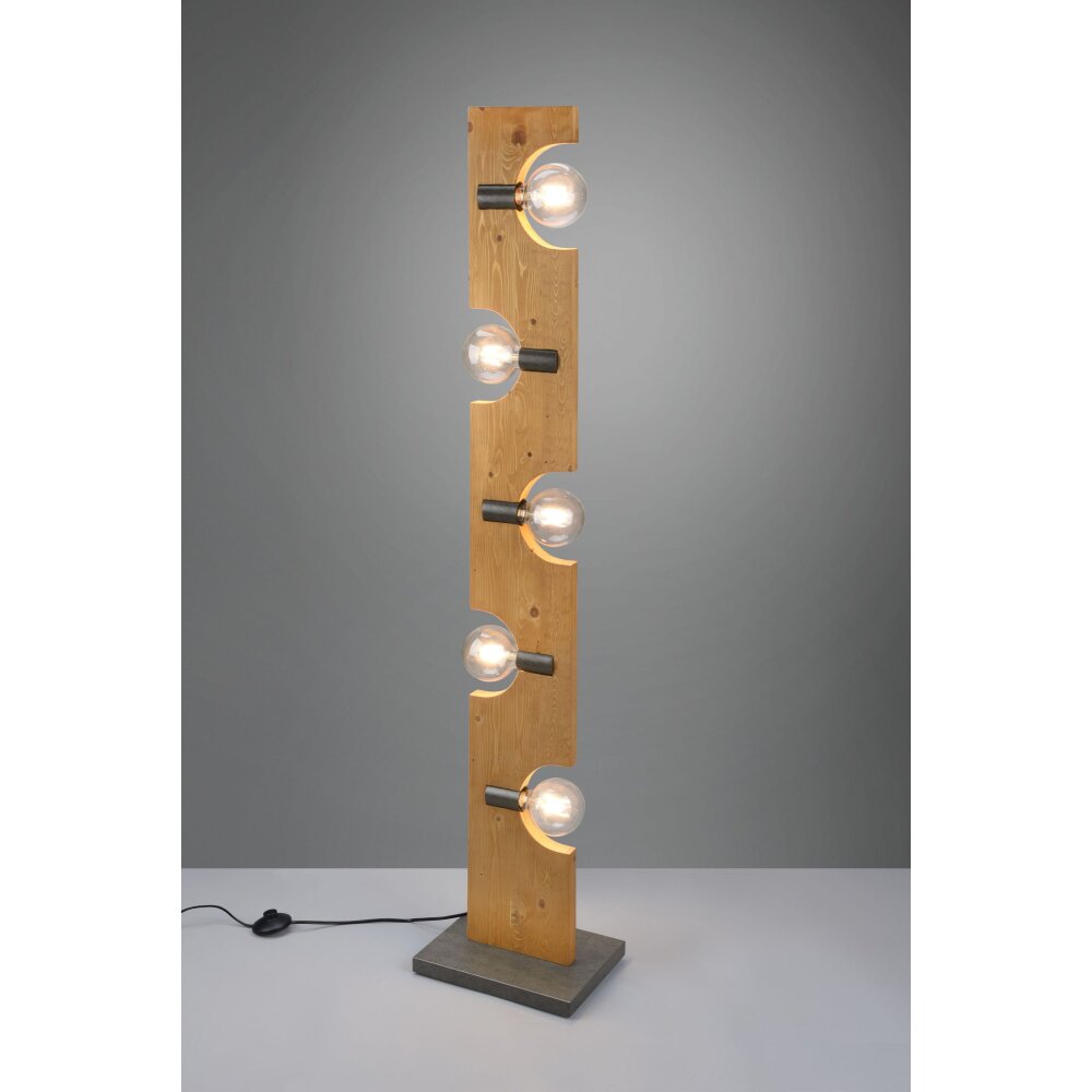 Trio Lampor Tailor Golvlampa Mörkbrun, Naturfärger, Nickel matt, 5-ljuskällor main product photo