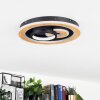 Xamontarupt Taklampa LED Brun, träoptik, Svart, 1-ljuskällor, Fjärrkontroll