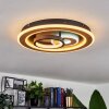 Xamontarupt Taklampa LED Brun, träoptik, Svart, 1-ljuskällor, Fjärrkontroll