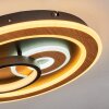 Xamontarupt Taklampa LED Brun, träoptik, Svart, 1-ljuskällor, Fjärrkontroll