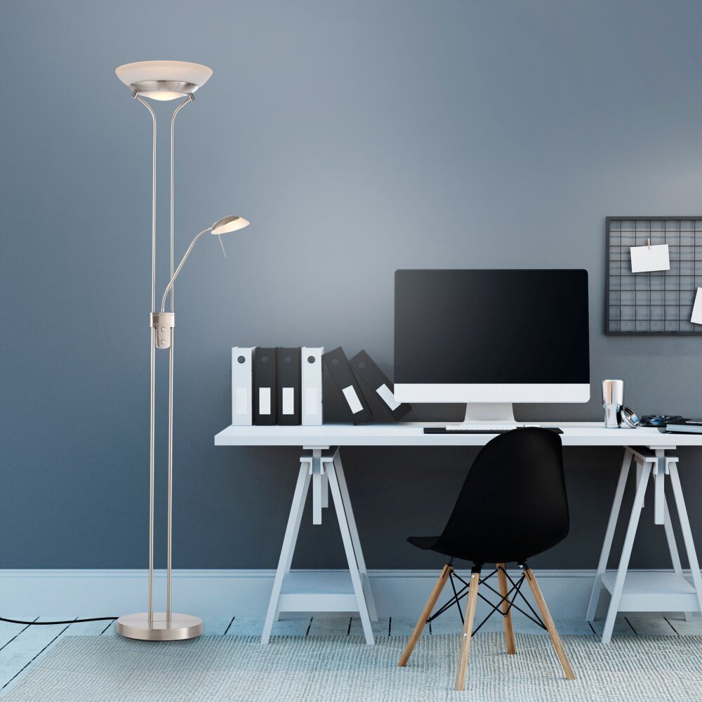 Leuchten Direkt ZAHARA strålkastare, Golvlampa LED Stål borstat, 2-ljuskällor main product photo
