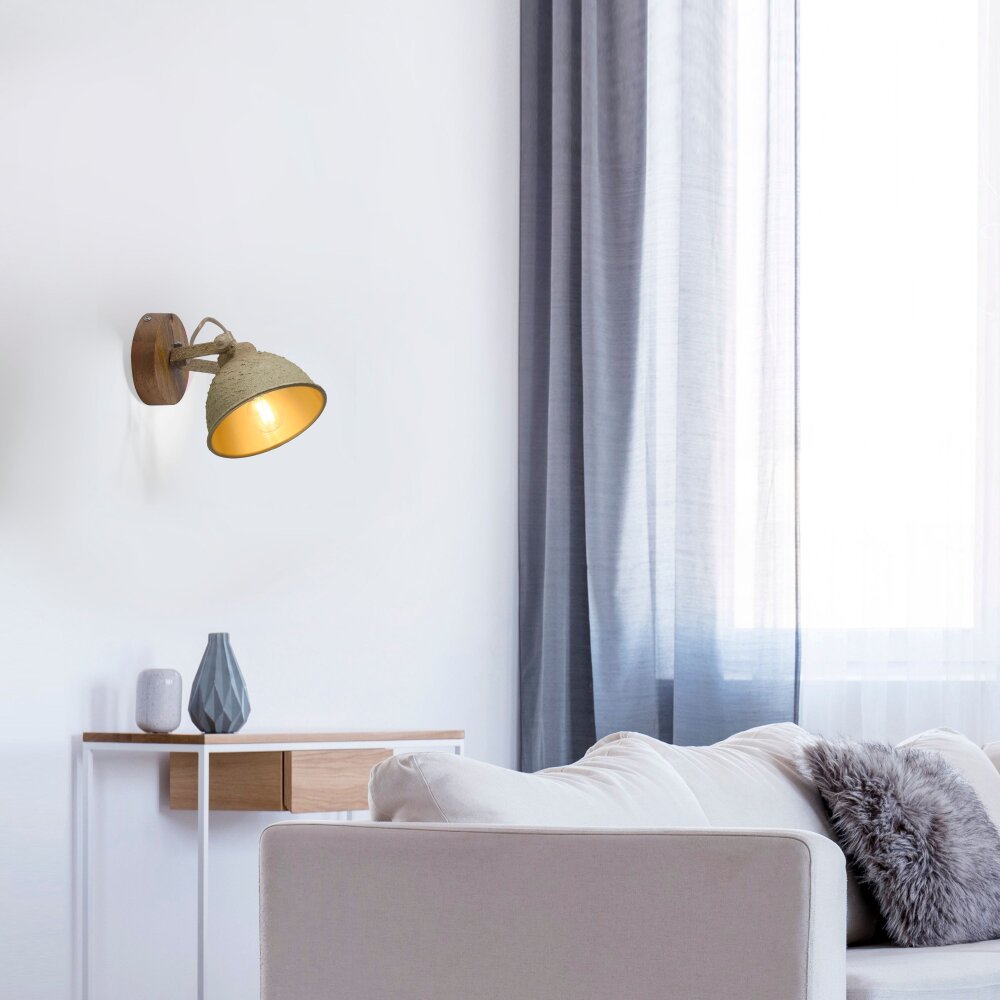 Leuchten Direkt SAMIA Taklampa, Takstrålkastare, Vägglampa, Väggspotlight Trä mörkt, 1-ljuskällor main product photo