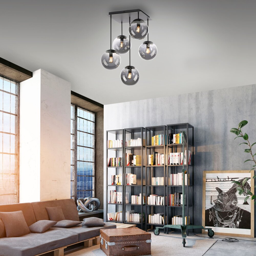 Leuchten Direkt WIDOW Taklampa Svart, 5-ljuskällor main product photo