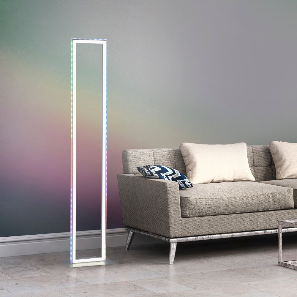 Leuchten Direkt FELIX60 Golvlampa LED Stål borstat, 2-ljuskällor, Fjärrkontroll, Färgväxlare main product photo