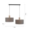 Leuchten Direkt LINEN Pendelbelysning Naturfärger, Svart, 2-ljuskällor