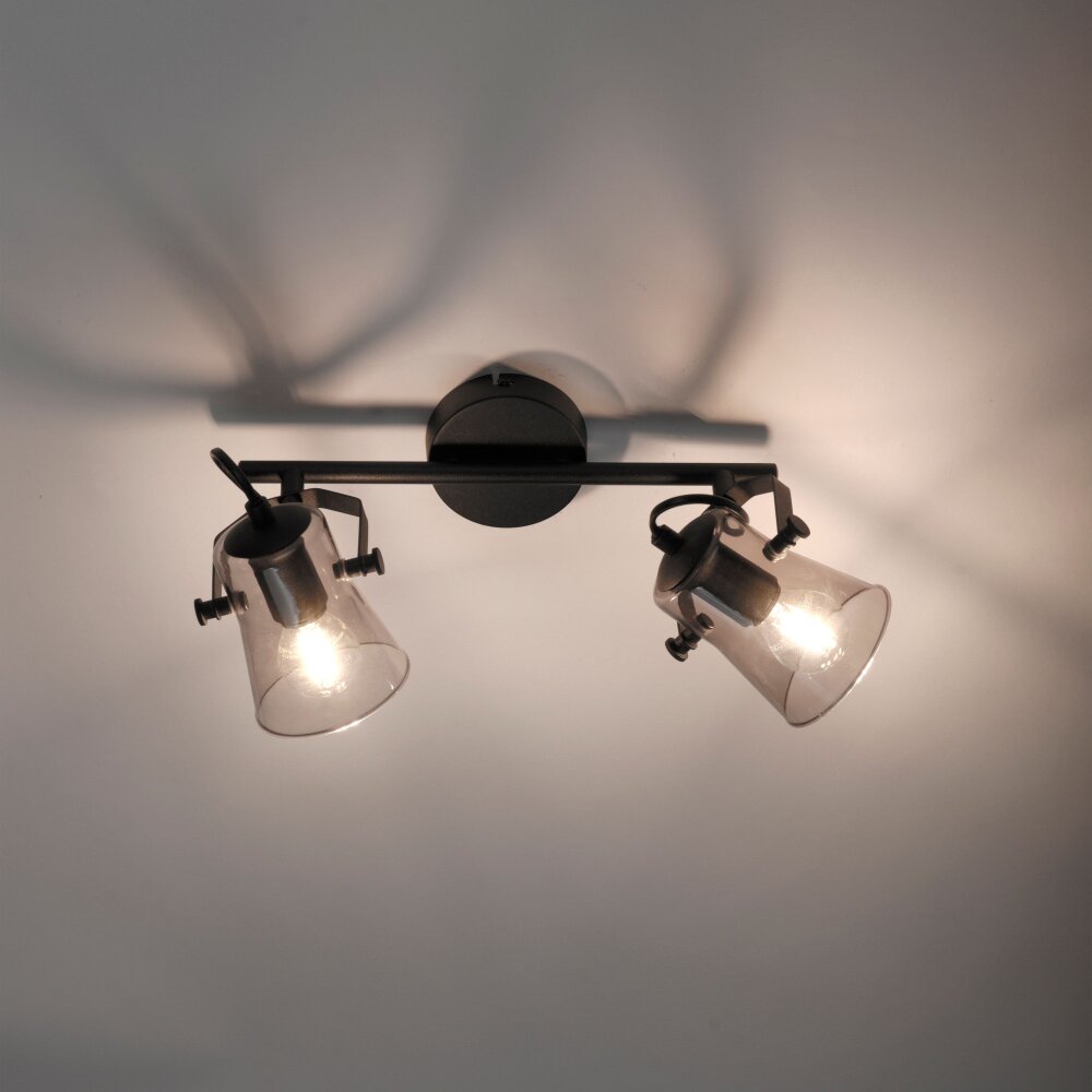 Leuchten Direkt TINULA Taklampa, Takstrålkastare, Vägglampa, Väggspotlight Svart, 2-ljuskällor main product photo