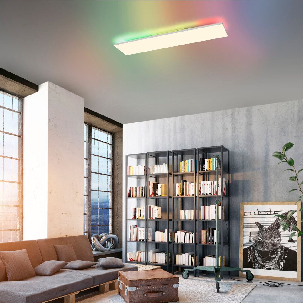 Leuchten Direkt CONRAD Taklampa LED Vit, 2-ljuskällor, Fjärrkontroll, Färgväxlare main product photo