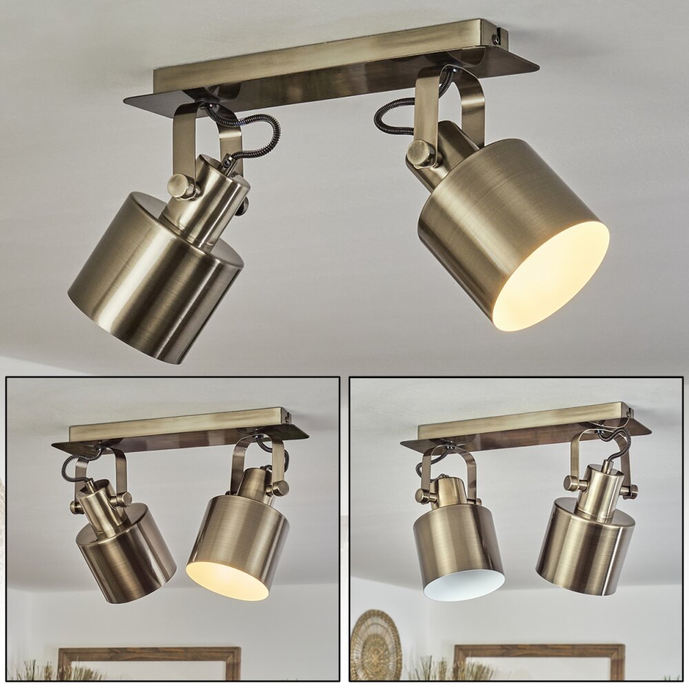 Neves Taklampa, Takstrålkastare Mässing, 2-ljuskällor main product photo