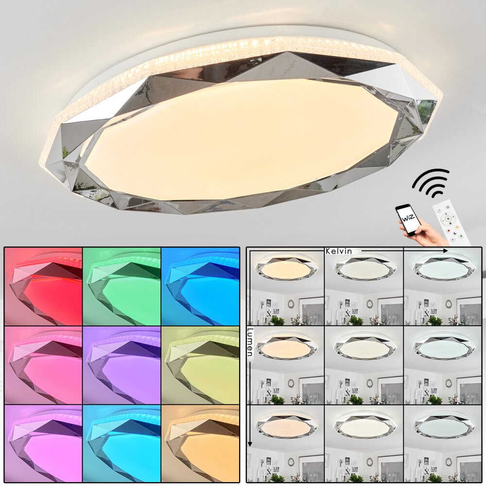 Lisei Taklampa, Panel LED Vit, 1-ljuskällor, Fjärrkontroll, Färgväxlare main product photo