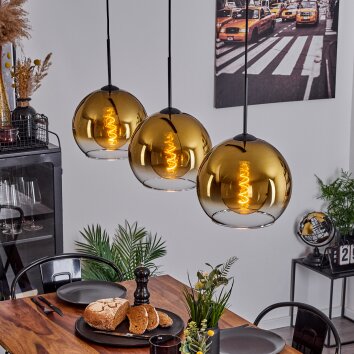 Koyoto Pendellampa 25 cm Guld, Klart, 3-ljuskällor Koyoto Pendellampa 25 cm Guld, Klart, 3-ljuskällor