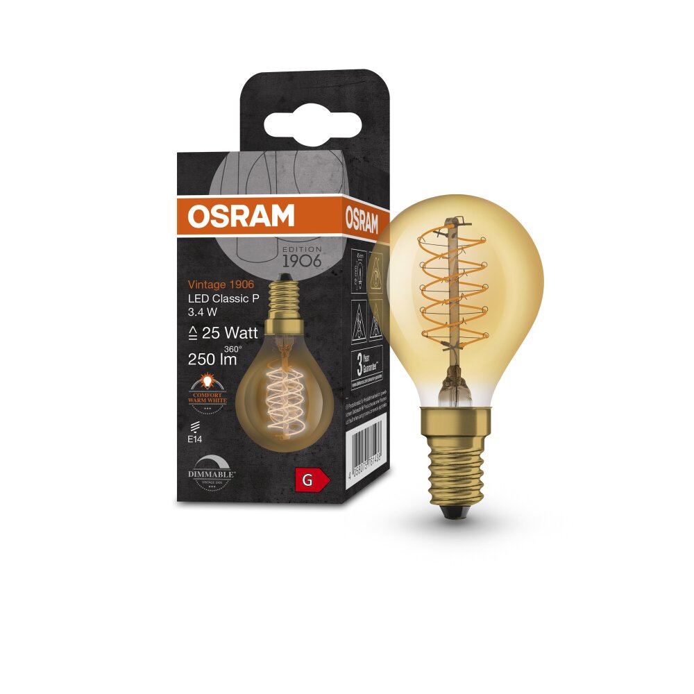 Osram E14 3.4 Watt varmvit dimbar 250 Lumen main product photo
