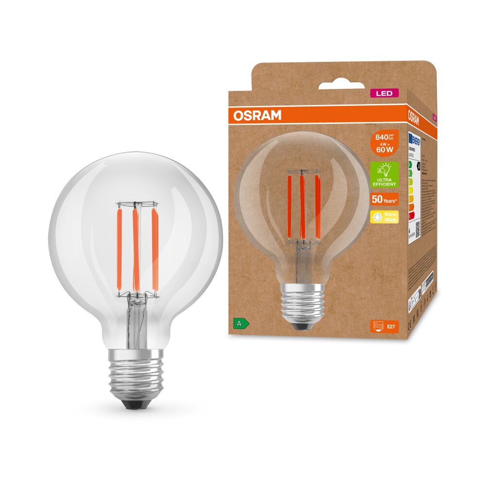Osram E27 4 Watt varmvit 840 Lumen main product photo