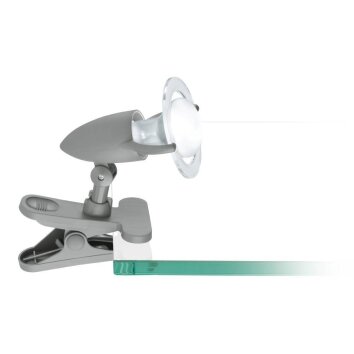 Eglo LYDIA Klämlampa, Skrivbordslampa, Läslampa Silver, 1-ljuskällor