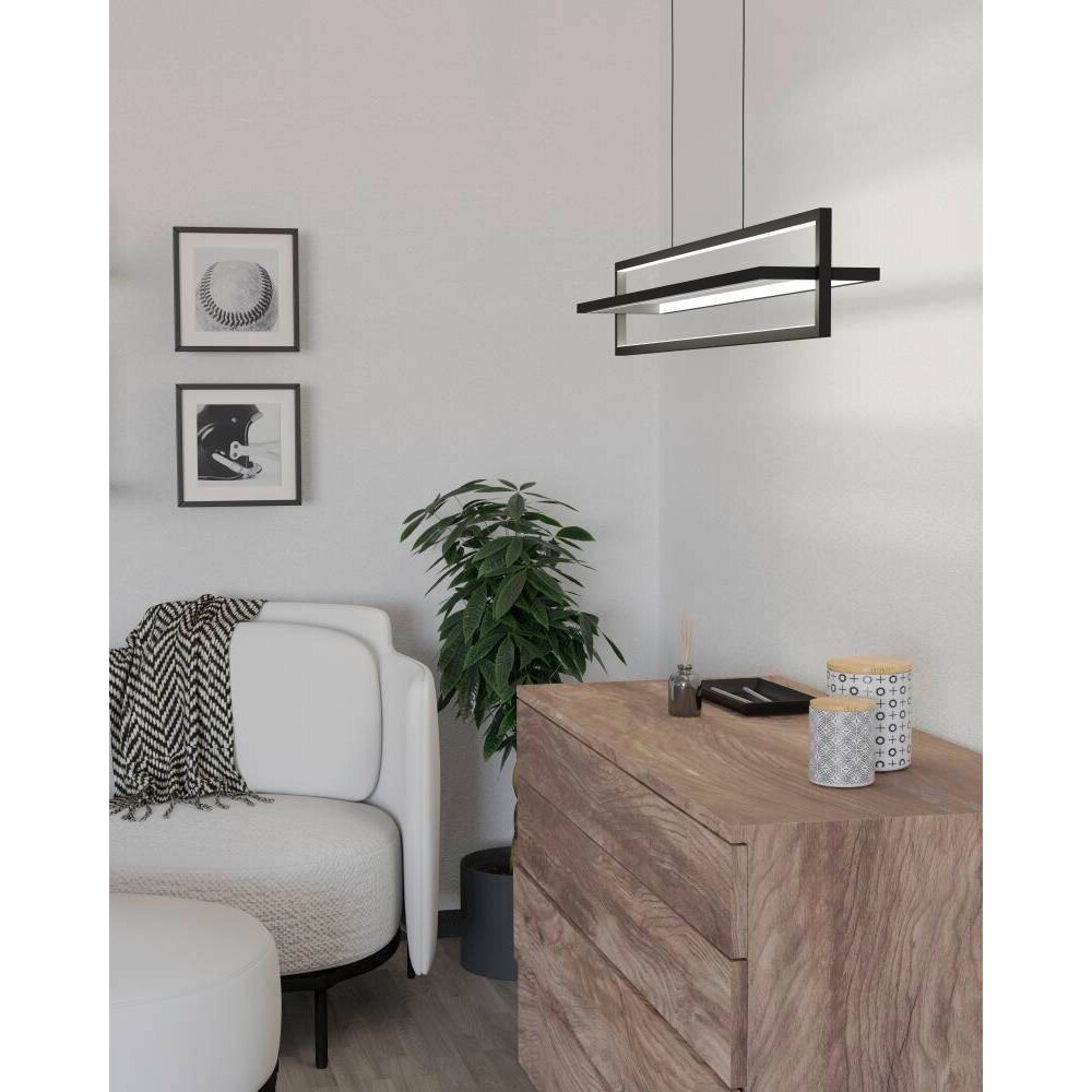 Eglo SIBERIA Pendellampa LED Svart, 1-ljuskällor, Fjärrkontroll main product photo