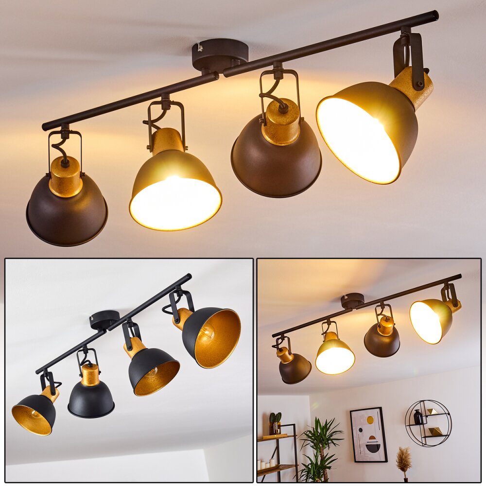 Borik Taklampa, Takstrålkastare Svart-guld, 4-ljuskällor main product photo