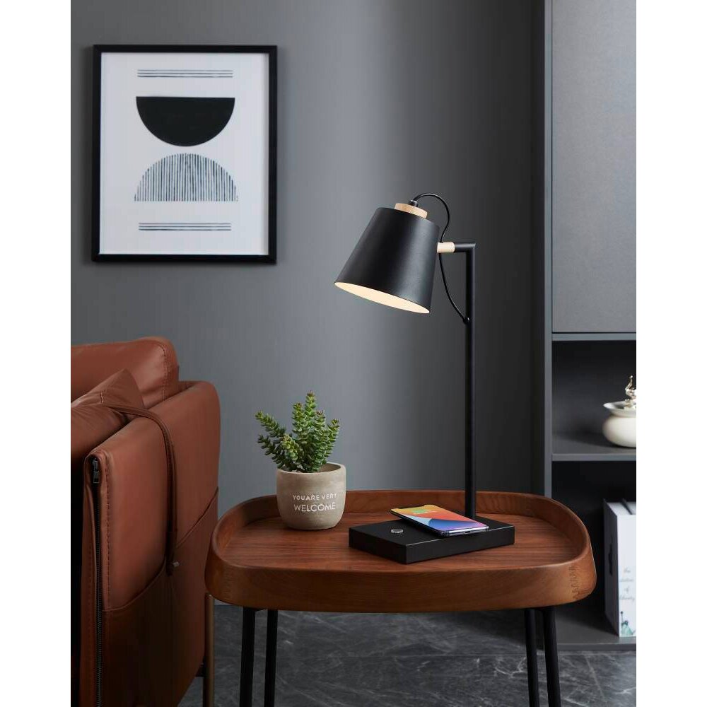 Eglo LACEY-QI Bordslampa LED Brun, Svart, 1-ljuskällor main product photo