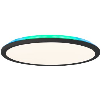Brilliant Saltery Taklampa, Panel LED Svart, Vit, 1-ljuskällor, Fjärrkontroll, Färgväxlare