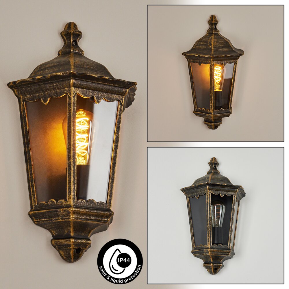 Hongkong vägglampa utomhus, Vägglampa Brun, Guld, 1-ljuskällor main product photo