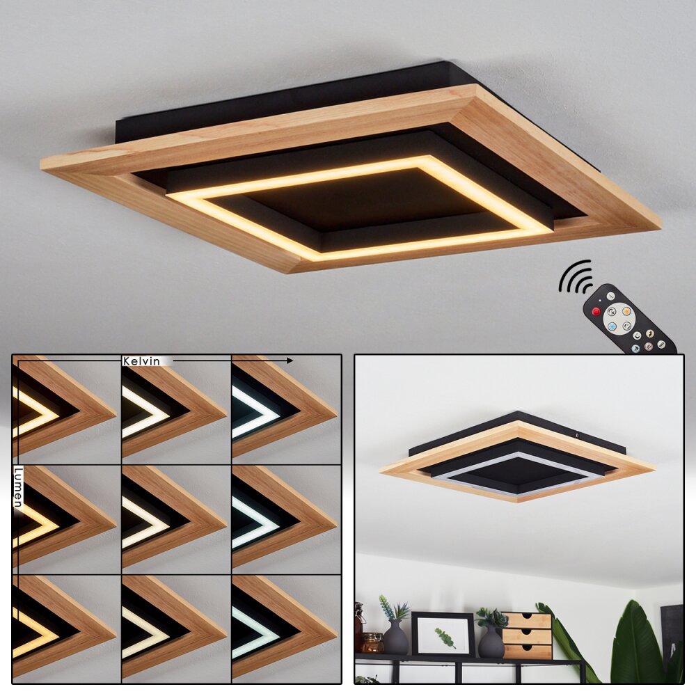 Tojeirinha Taklampa LED Trä ljus, Svart, 1-ljuskällor, Fjärrkontroll main product photo