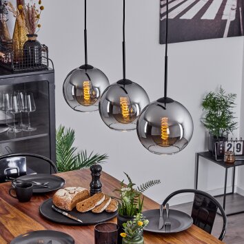 Koyoto Pendellampa 20 cm Krom, Klart, Rökfärger, 3-ljuskällor Koyoto Pendellampa 20 cm Krom, Klart, Rökfärger, 3-ljuskällor