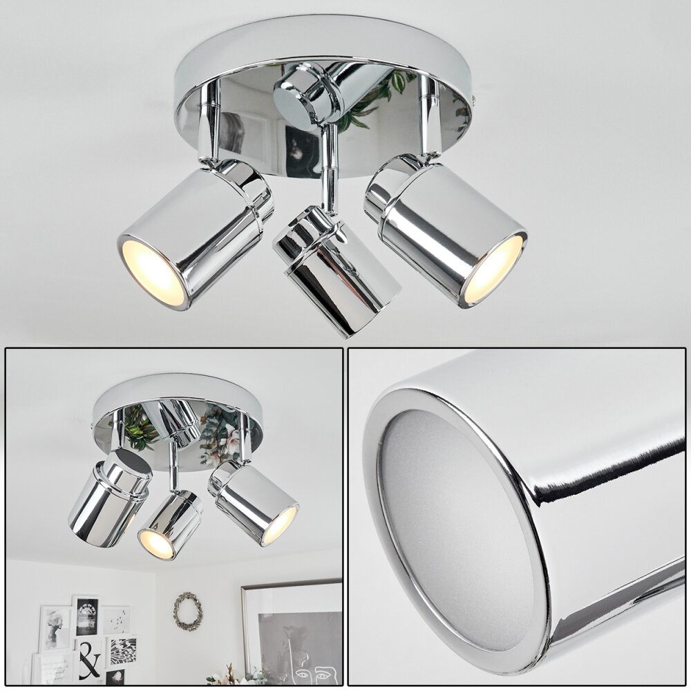Douarnenez Taklampa, Takstrålkastare Krom, 3-ljuskällor main product photo