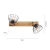Leuchten Direkt LAMI Taklampa, Takstrålkastare, Vägglampa, Väggspotlight Naturfärger, 2-ljuskällor