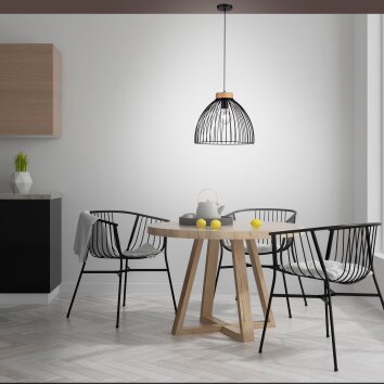 Leuchten Direkt LAMI Pendellampa Naturfärger, Svart, 1-ljuskällor