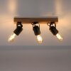 Leuchten Direkt CANOP Taklampa, Takstrålkastare, Vägglampa, Väggspotlight Naturfärger, Svart, 3-ljuskällor
