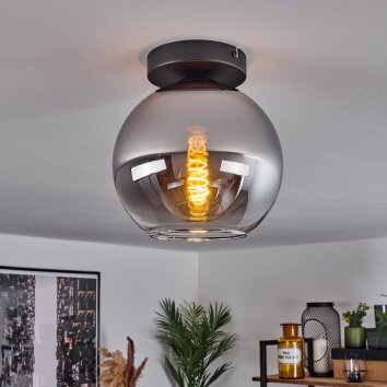 Koyoto Taklampa 20 cm Krom, Klart, Rökfärger, 1-ljuskällor Koyoto Taklampa 20 cm Krom, Klart, Rökfärger, 1-ljuskällor