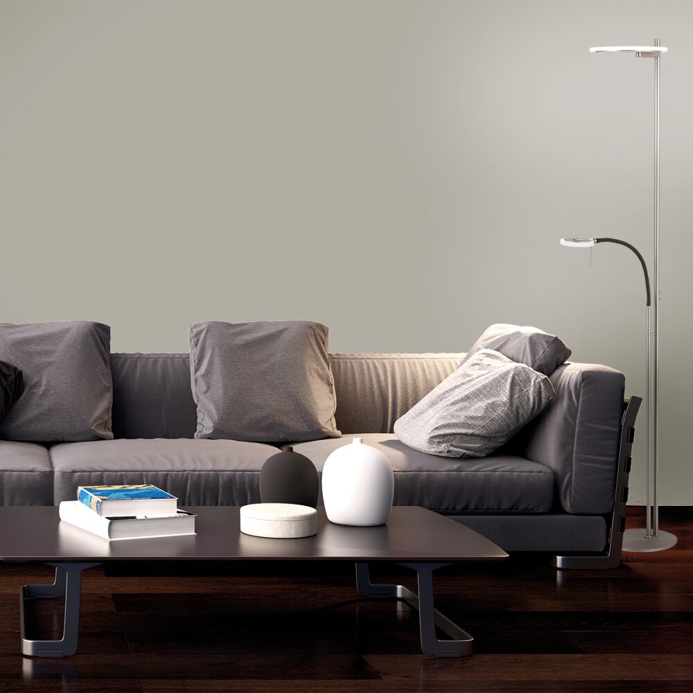 Steinhauer Turound strålkastare, Golvlampa LED Stål borstat, 2-ljuskällor main product photo