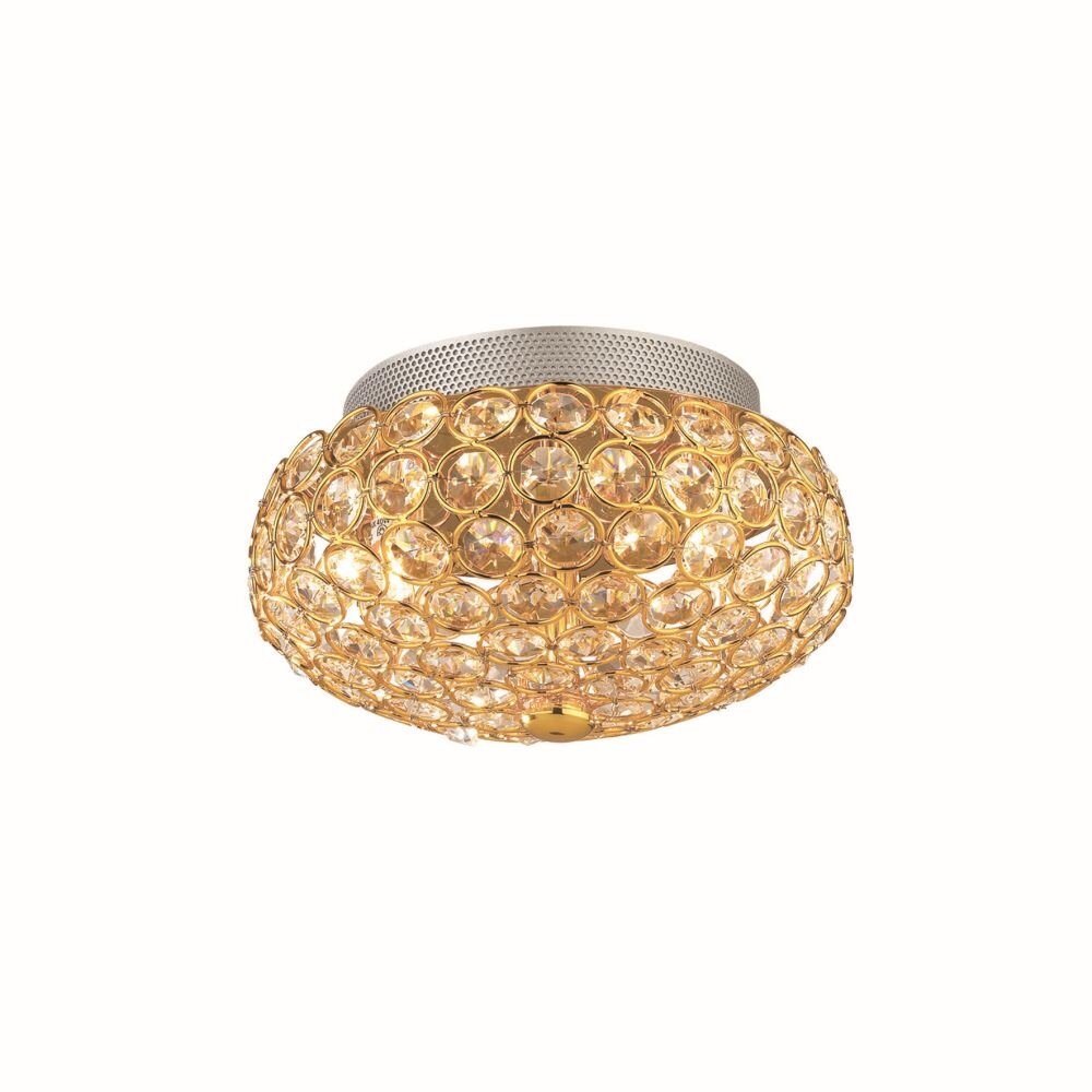 Ideallux KING Taklampa Guld, Kristall optik, 3-ljuskällor main product photo